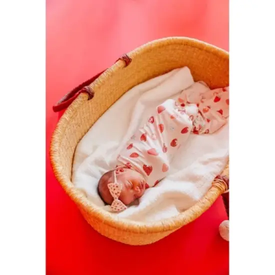 Copper Pearl Premium Knit Swaddle Blanket - Strawberry image {1}