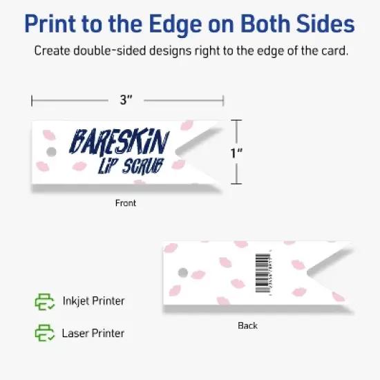 Avery Printable Banner Rectangle Flag Tags, Sure Feed Technology, 1" x 3", Matte White Cardstock, Print-to-The-Edge, Laser/Inkjet Printable, 400 Total image {5}