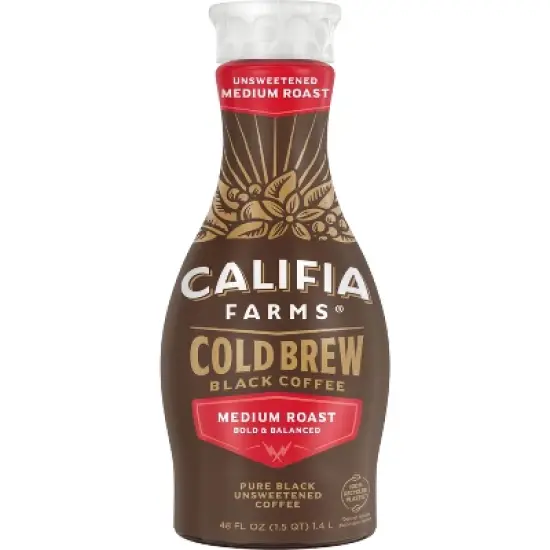 Califia Farms Pure Black Medium Roast Cold Brew Coffee - 48 fl oz image {9}