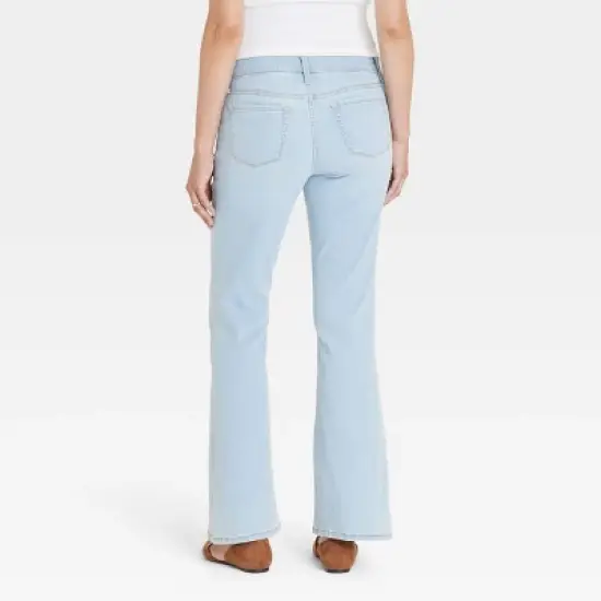 Under Belly High-Rise Denim Flare Maternity Pants - Isabel Maternity by Ingrid & Isabel&trade; image {1}