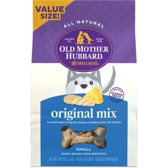 Old Mother Hubbard by Wellness Classic Crunchy Original Assortment Biscuits Small Oven Baked with Carrot, Apple, Cheese and Chicken Flavor Dog Treats image {7}