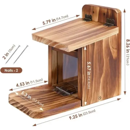 Snynuxx Squirrel Feeder Table, Wooden Squirrel Picnic Table Feeders for Outdoors, Funny Squirrel Feeder Nuts Bar Corn Cob with Soild Structure (Brown) image {4}