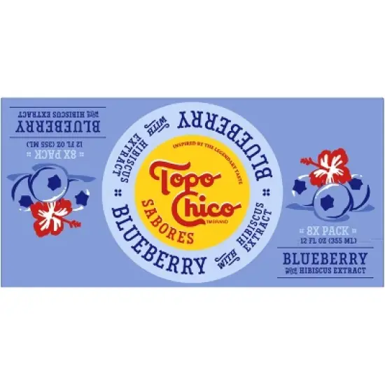 Topo Chico Sabores Blueberry Hibiscus Sparkling Water - 8pk/12 fl oz Cans image {4}