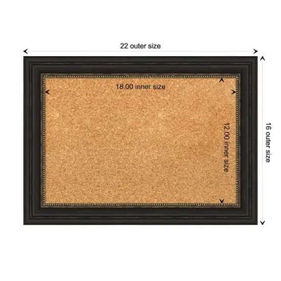 Amanti Art Accent Bronze Narrow Framed Corkboard, Natural Cork image {3}