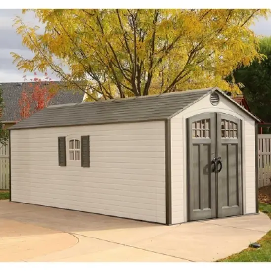 Lifetime 8 ft. x 20 ft. Outdoor Storage Shed, Tan (60120) image {1}