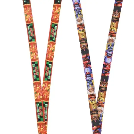 Five Nights at Freddy&rsquo;s Character Collage 22-inch Lanyard with Clear ID Sleeve and Rubber Charm image {2}