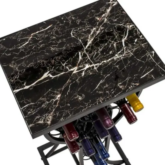 Sorbus 11 Bottle Marble Wine Rack Console Table image {3}