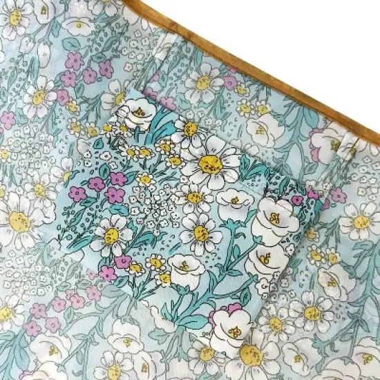 Wrapables Large & Small Foldable Nylon Reusable Shopping Bags (Set of 2), Flower Garden image {3}