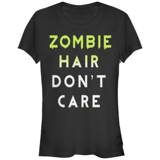Junior's CHIN UP Halloween Zombie Hair Don't Care T-Shirt image {2}