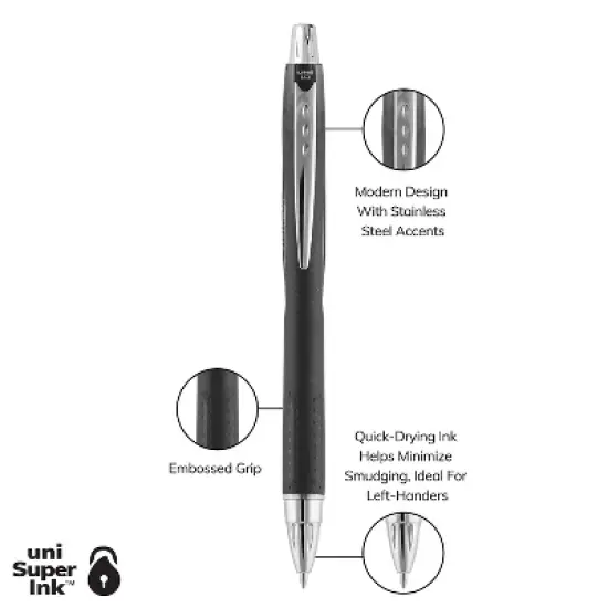 uni-ball uni Jetstream RT Retractable Ballpoint Pen Medium Point 1.0mm Black Ink Dozen (73832) image {7}