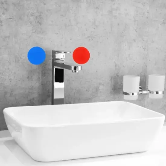 Unique Bargains Acrylic Self-Adhesive Decor Home Hot and Cold Water Label image {3}