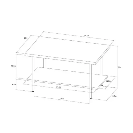 Wood and Metal Coffee Table with Storage Shelf - Room Essentials&trade; image {5}
