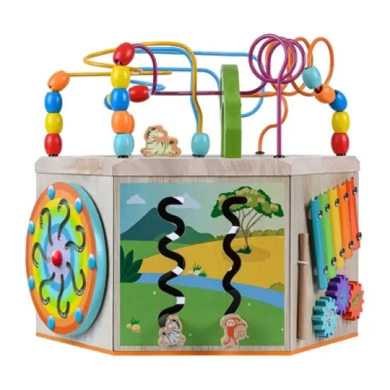 Teamson Kids Preschool 7 in 1 Wooden Activity Cube, Educational Toy PS-T0005 image {9}