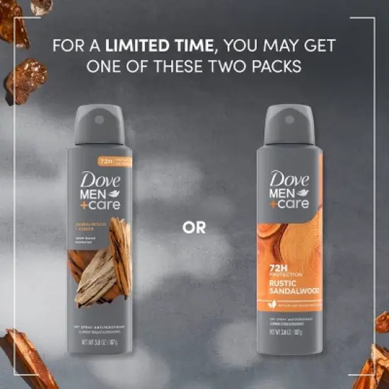 Dove Men+Care Soothing Sandalwood + Orange Plant Based Antiperspirant & Deodorant Dry Spray - 3.8oz image {5}