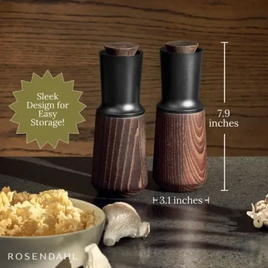 Rosendahl R&Aring; Multipurpose Grinder - Classic Black 7.9 in. Height with Ceramic Grinding Top, Nordic Inspired for Salt & Pepper, Multi-Function Grinder image {2}