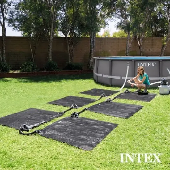 Intex Above Ground Swimming Pool Water Heater Solar Mat 28685E, Black (2 Pack) image {3}