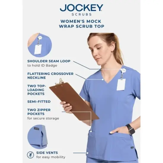 Jockey Women's Mock Wrap Scrub Top image {4}
