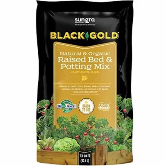 Black Gold Natural & Organic Raised Bed & Potting Mix, 1.5 Cu Ft image {1}