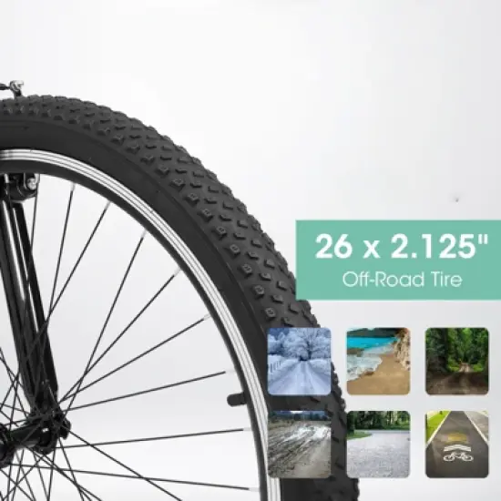 DSVIMOY 26 Inch Mountain Bike, 21-Speed, Front Suspension, Mountain Bike for Teenagers Girls Women, White, 69"*27"*39" image {4}