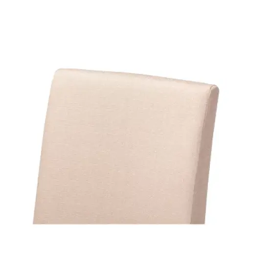 Set of 4 Andrew Contemporary Espresso Wood Finish Fabric Dining Chairs Beige - Baxton Studio image {2}