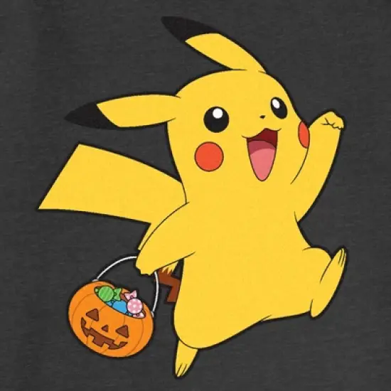 Junior's Pokemon Halloween Trick-or-Treating Pikachu Sweatshirt image {1}