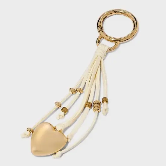 Faux Suede Fringe Bag Charm - Universal Thread&trade; Cream image {2}