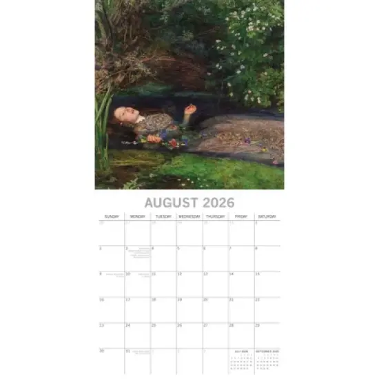 2026 Square Wall Calendar, Pre-Raphaelites, 16-Month Arts & Antiques Theme with 180 Reminder Stickers (12x12 In) image {2}