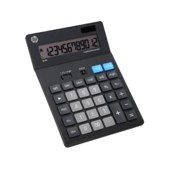 HP BC220 12-Digit Battery/Solar Powered Basic Calculator Black/Gray (91075R) image {1}