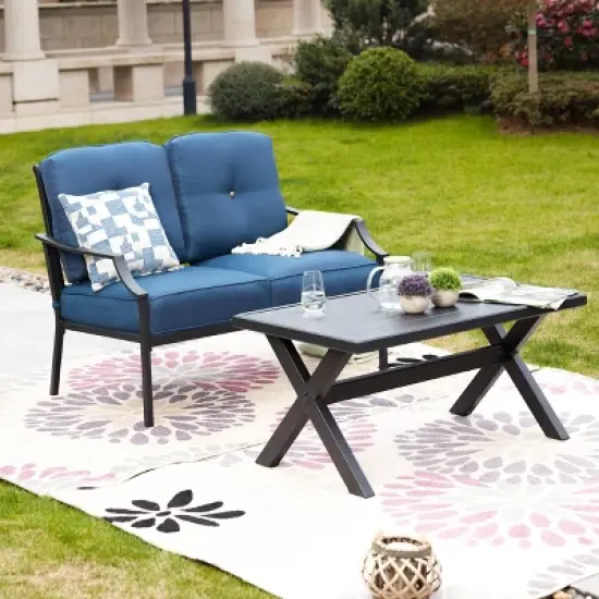 2pc Loveseat & Coffee Table Patio Set - Patio Festival
 image {12}