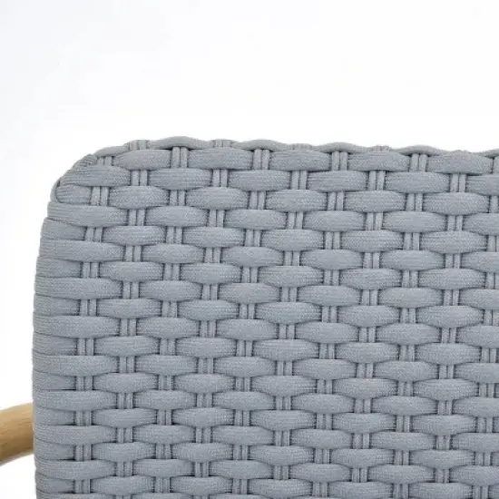 Layout Optimized Outdoor Seating Ensemble 4Piece Sofa & Armchair Set w/ Grid Weave & Planked Table image {9}