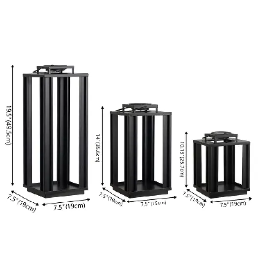 JONATHAN Y Leland Modern Industrial Integrated Indoor/Outdoor LED Solar Powered Lanterns image {3}