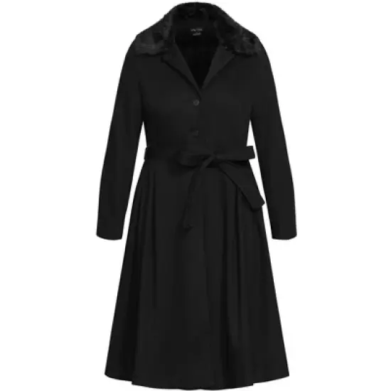 Women's Plus Size Blushing Belle Coat - black | CITY CHIC image {2}