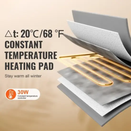 VEVOR Heated Cat House, Outdoor Kitty Shelter with Adjustable Temperature and Timer, 600D Oxford Cloth Foldable Cat Shelter, Green (Middle) image {2}