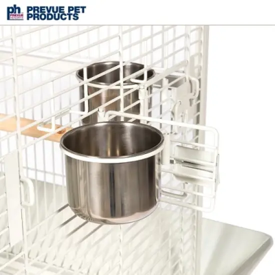 Prevue Select Wrought Iron Parrot Bird Cage 24x20x60", Chalk White image {10}