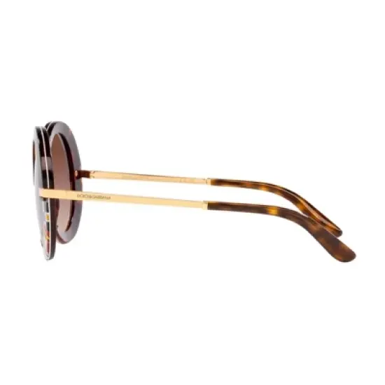 Dolce & Gabbana DG 4393 327813 Womens Round Sunglasses Top Havana/Handcart 52mm image {2}