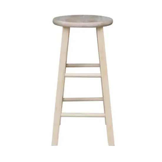 Round Top Barstool Unfinished - International Concepts image {2}