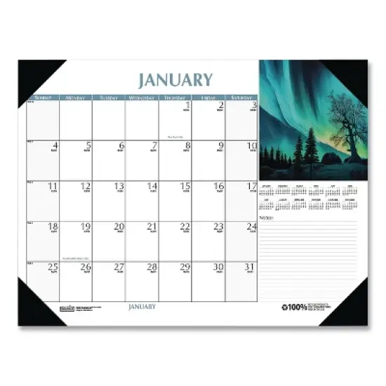 Earthscapes Scenic Desk Pad Calendar, Scenic Photos, 18.5 x 13, White Sheets, Black Binding/Corners,12-Month (Jan-Dec): 2026 image {1}