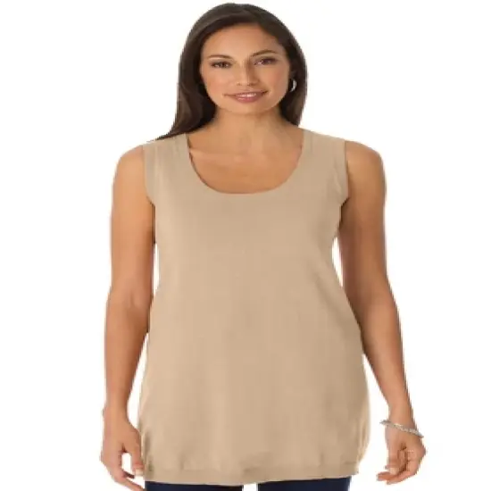 Jessica London Women&rsquo;s Plus Size Scoop-Neck Sweater Tank image {8}