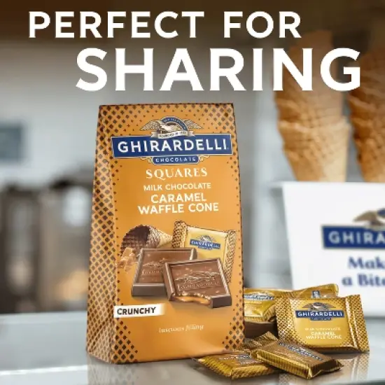 Ghirardelli Milk Chocolate Candy SQUARES with Caramel Waffle Cone Filling - 5.2oz image {4}