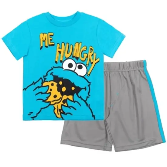 Sesame Street Elmo Cookie Monster Big Bird Oscar The Grouch Baby T-Shirt and Mesh Shorts Outfit Set Toddler image {10}