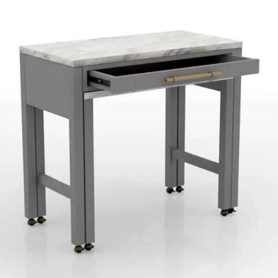 5pc Gardenside Expandable Counter Height Dining Table Set White/Light Gray/Beige - HOMES: Inside + Out image {4}