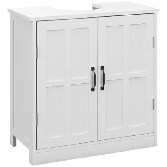 Gulches White Bathroom Sink Cabinet, U-Shaped Design, 23.5" W x 11.75" D x 23.5" H image {3}