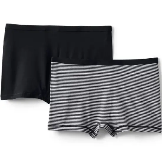Lands' End Women's Comfort Knit Mid Rise Boyshort Underwear - 2 Pack image {2}