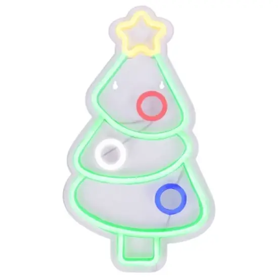 Northlight 15" LED Lighted Neon Style Christmas Tree Window Silhouette image {2}