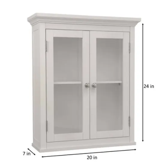 Madison Avenue Wall Cabinet 2 Doors White - Elegant Home Fashions image {3}
