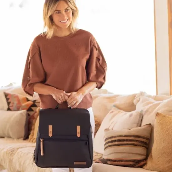 Petunia Pickle Bottom Meta Diaper Bag - Black Matte Canvas image {12}