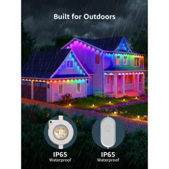 Lepro E1 AI Permanent Outdoor Lights APP Control, Smart RGB+IC House Lights Alexa Google Enabled, AI Generated Lighting LLM, NO Remote, 2.4 GHz WiFi image {3}