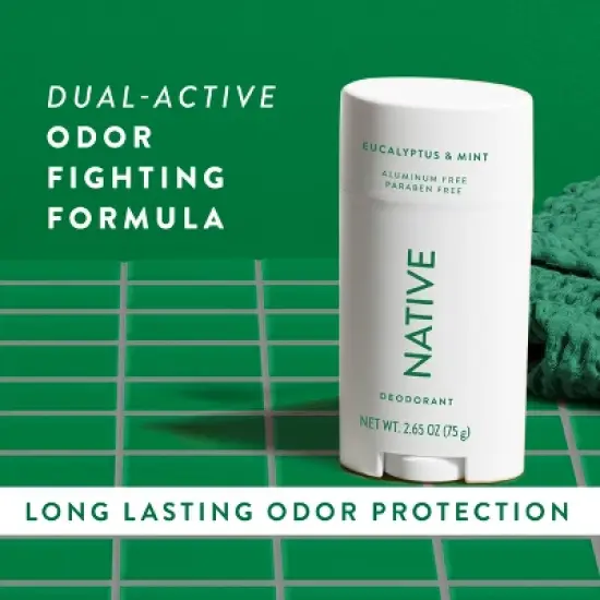 Native Solid Deodorant for Men & Women - Eucalyptus & Mint - Aluminum-Free 2.65oz image {6}