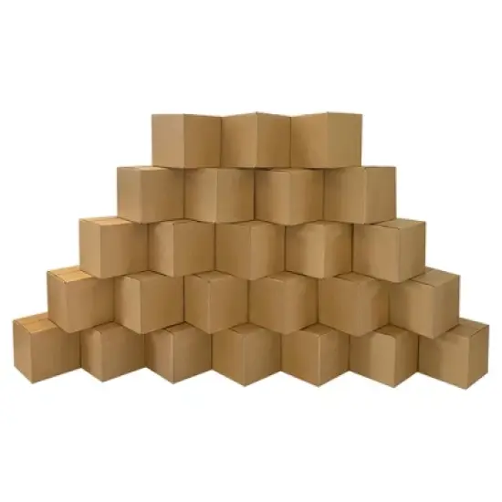 UOFFICE Pack of 25 Corrugated Boxes 7" x 7" x 7" Cube Shipping Boxes image {1}