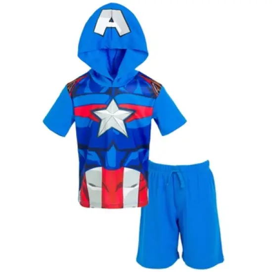 Marvel Avengers Spider-Man Venom Thor Captain America Athletic T-Shirt MeshShorts Outfit Set Toddler image {7}